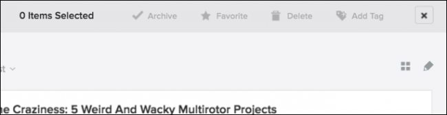 Интерфейс массового редактирования: архивировать, добавить теги, удалить