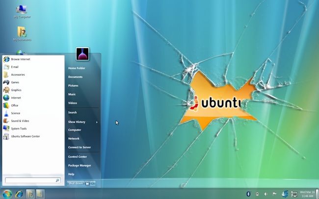 Ubuntu в стиле Windows 7