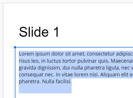 Выделенный текст в Google Slides.