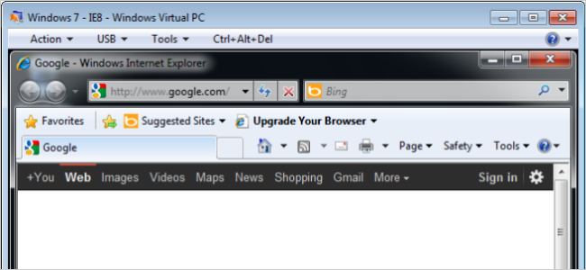 Запуск IE7, IE8, IE9 в виртуальных машинах
