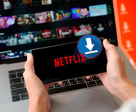 Телефон с логотипом Netflix и значком загрузки.