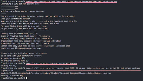 Генерация серверного сертификата для MySQL