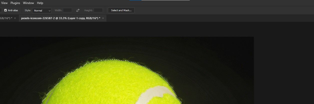 Шаг 7: Select and Mask для верхнего слоя