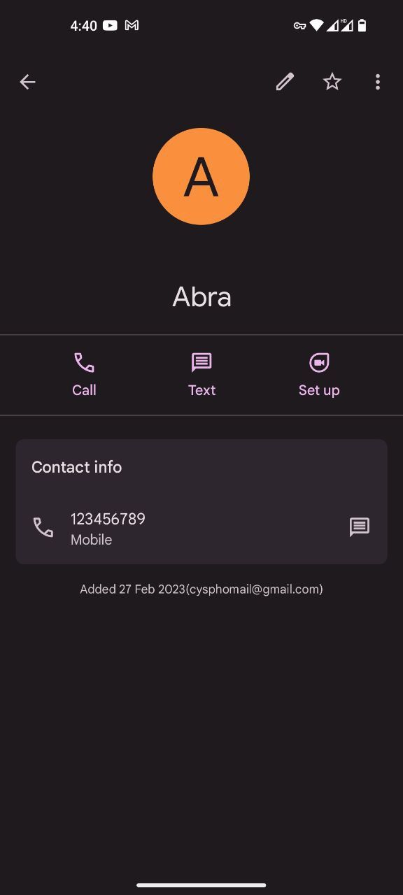 Контакт Abra в Nothing Phone