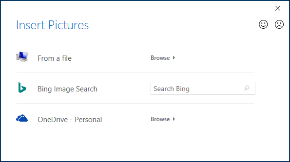 Панель выбора файла для вставки изображения.