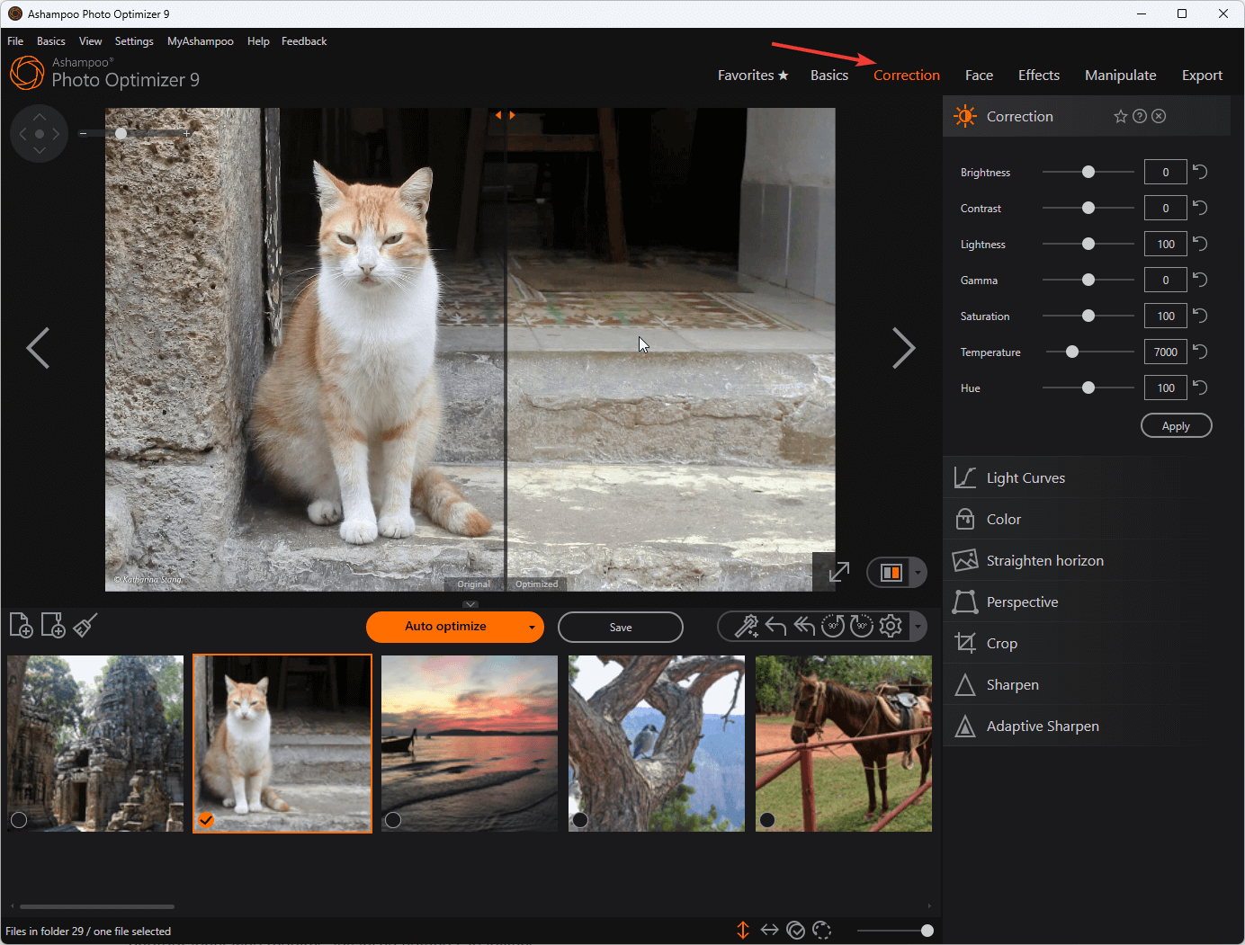 Панель инструментов с разделами «Избранное», «Основы» и др.