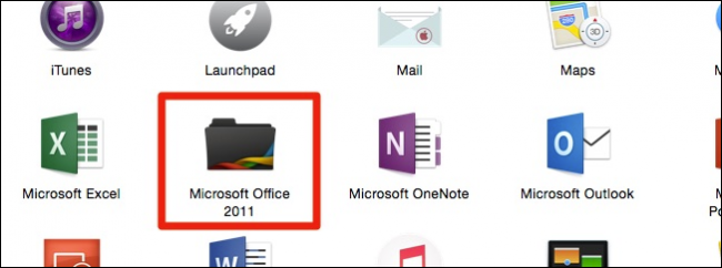 Скриншот: Папка Microsoft Office 2011 в Applications