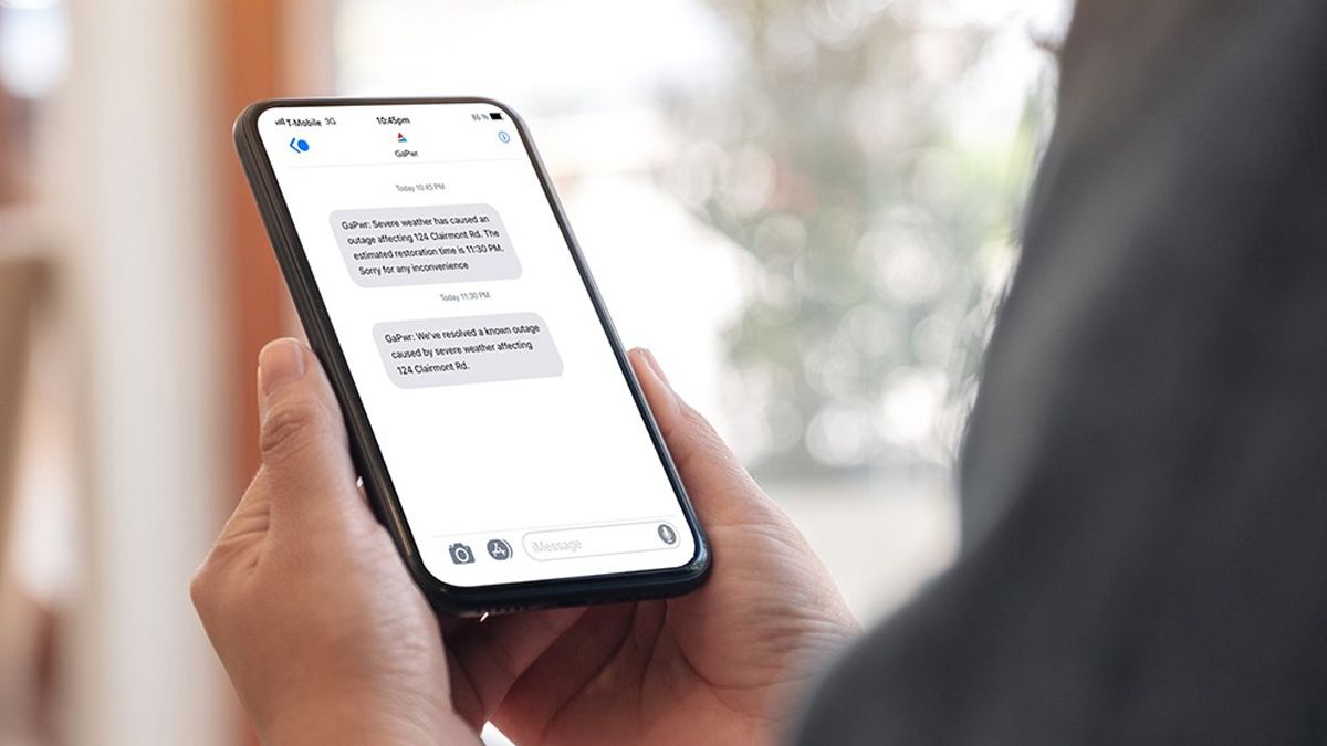 Пример SMS-уведомления от энергокомпании