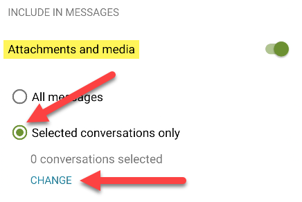 Select the conversation you want to backup and print.