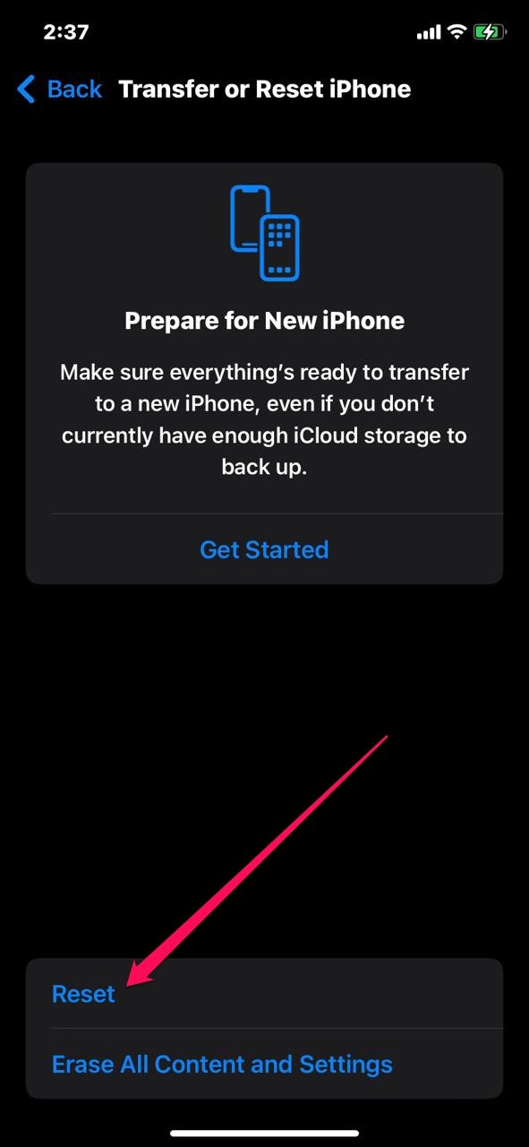 Restablecer ajustes de red en iOS 16