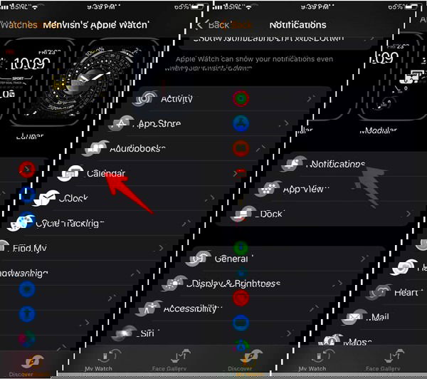 Настройки уведомлений в приложении Часы