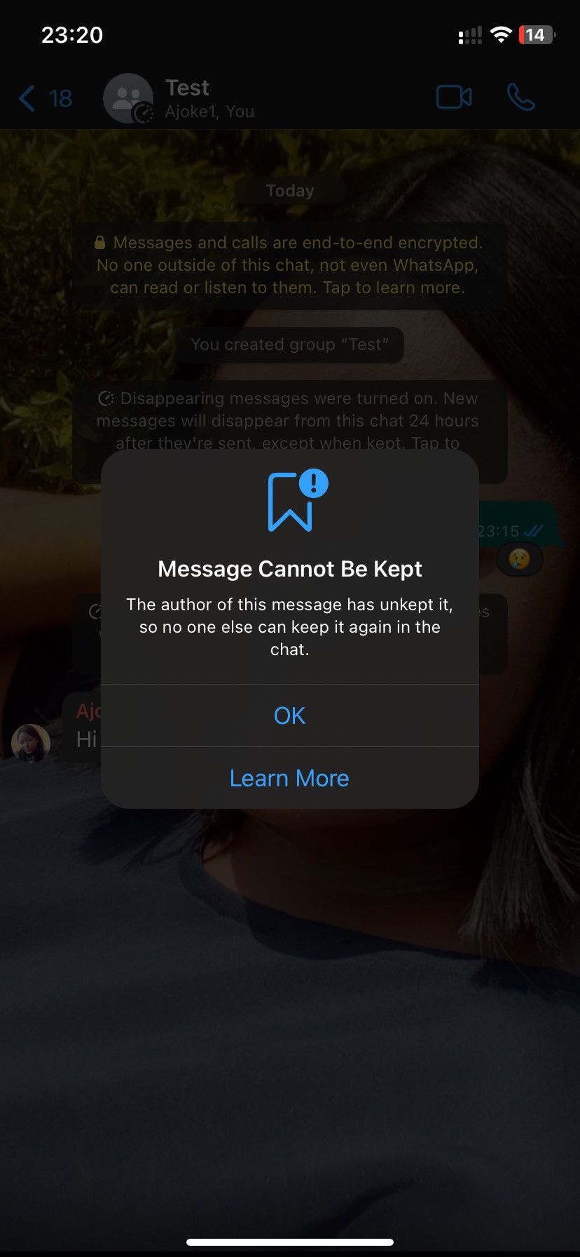 Разрешение на сохранение сообщения