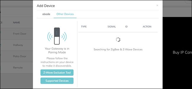 Список найденных устройств для добавления