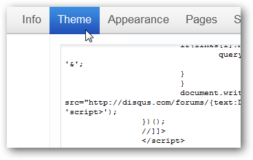 Scheda Tema e pulsante Usa HTML personalizzato su Tumblr