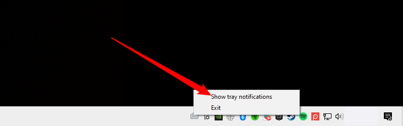 Клик правой кнопкой по иконке Keyboard Locker и выбор Show Tray Notifications. 
