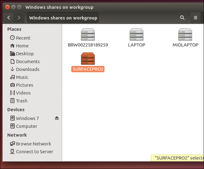 Обзор сетевых ресурсов Windows в Ubuntu через файловый менеджер
