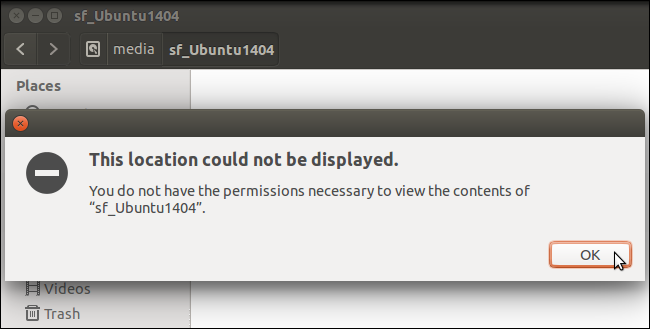 Сообщение об ошибке доступа к общей папке