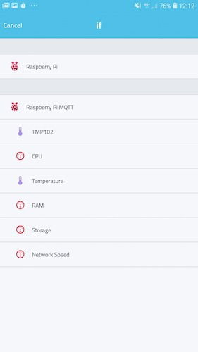 Выбор датчика температуры для триггера