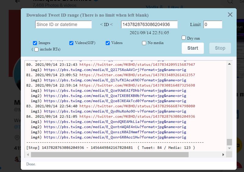 Процесс создания ZIP архива с медиа из твитов
