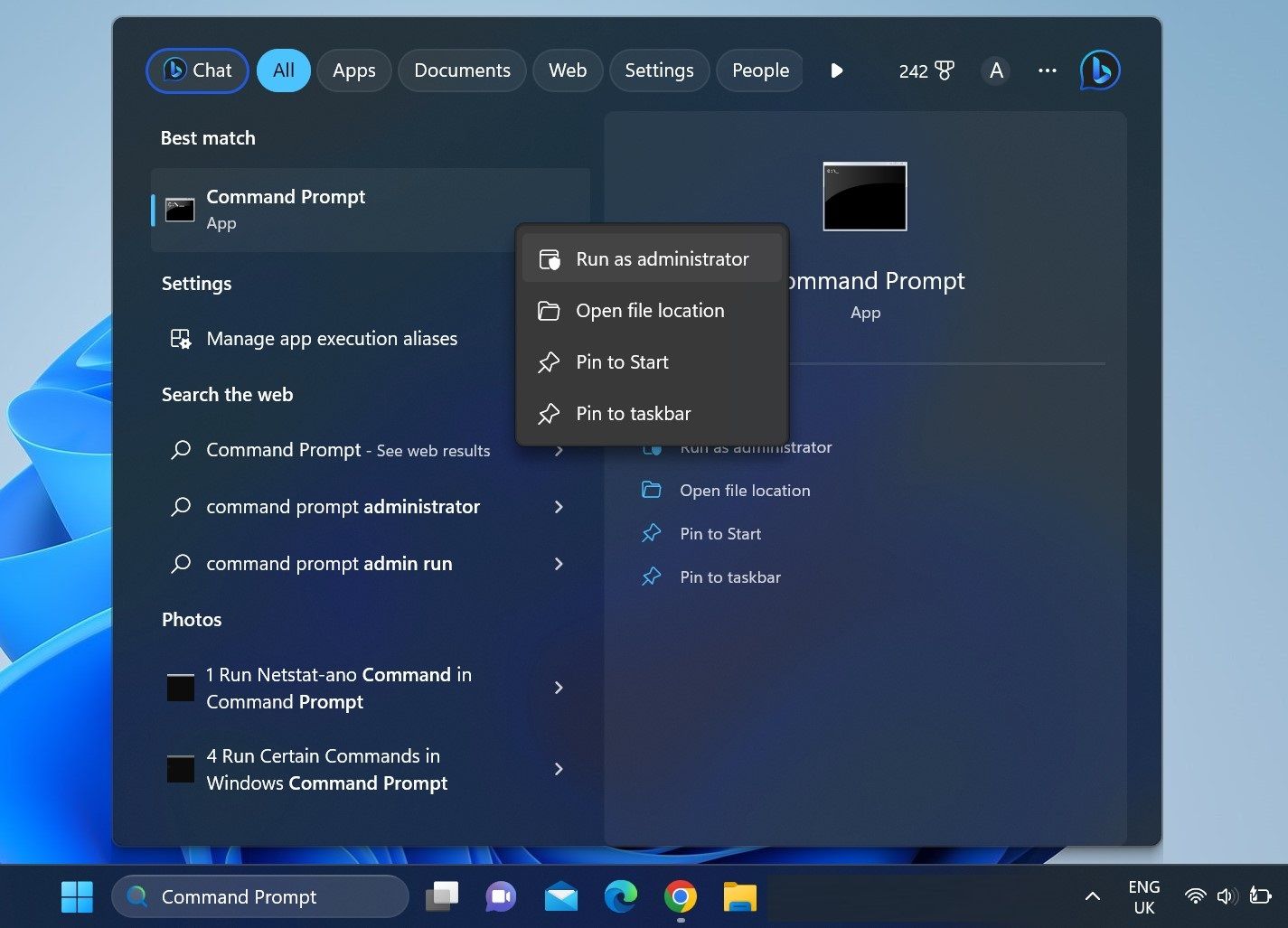 Запуск командной строки Windows от имени администратора
