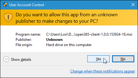 Диалог контроля учётных записей Windows