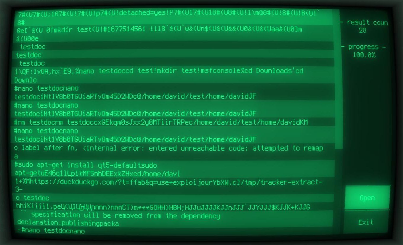 RecoverPy результат: список найденных совпадений