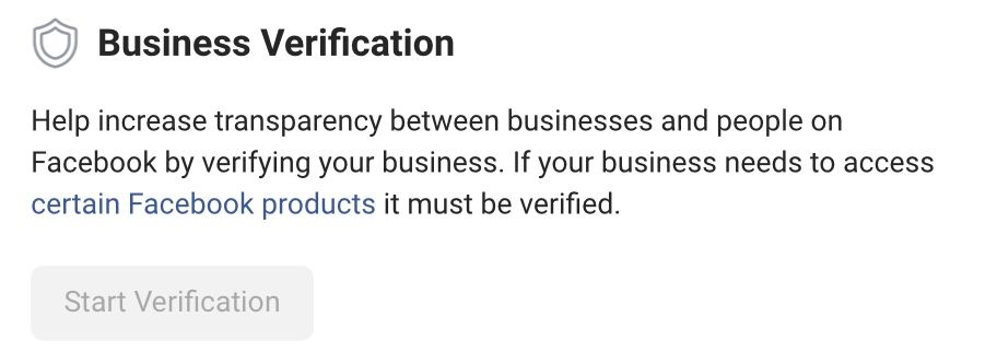 FB Business Verification