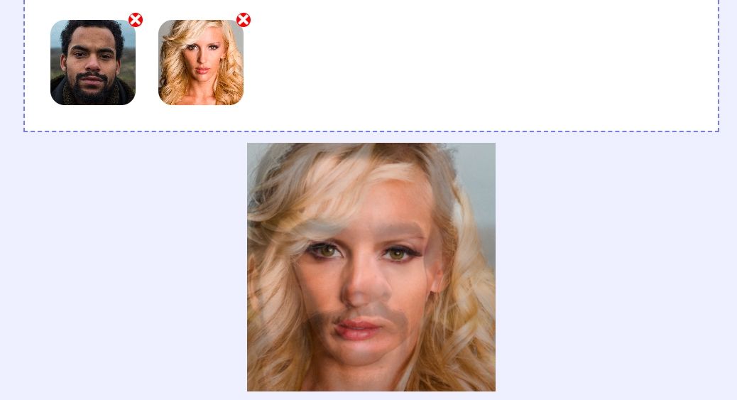 Результат морфинга двух лиц на FaceSwapOnline