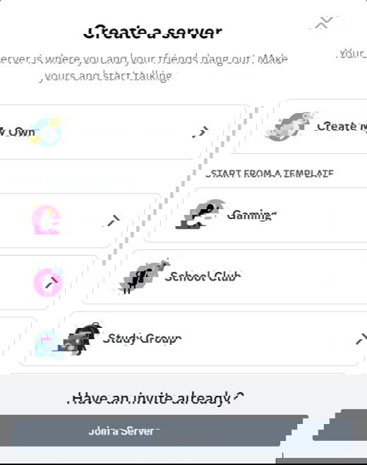 Выбор типа сервера: игровые, учебные шаблоны