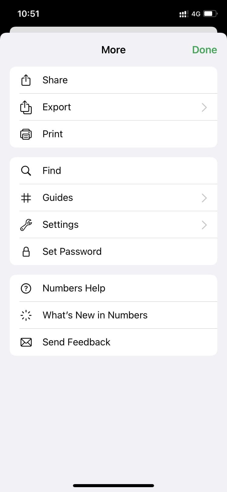 Экран «Установить пароль» в Keynote на iPhone