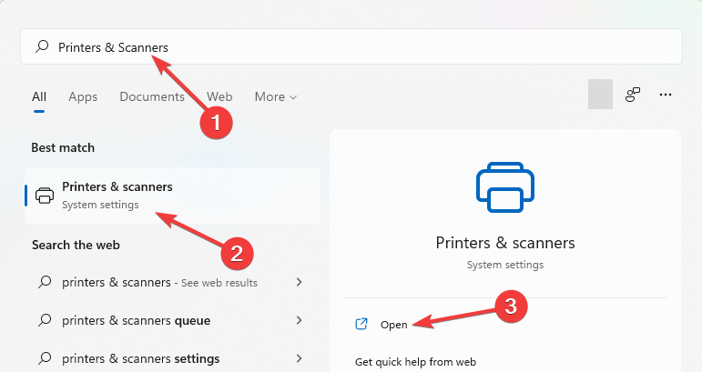 Раздел 'Принтеры и сканеры' в Windows 11