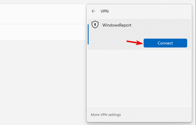 Список VPN-подключений с кнопкой Connect