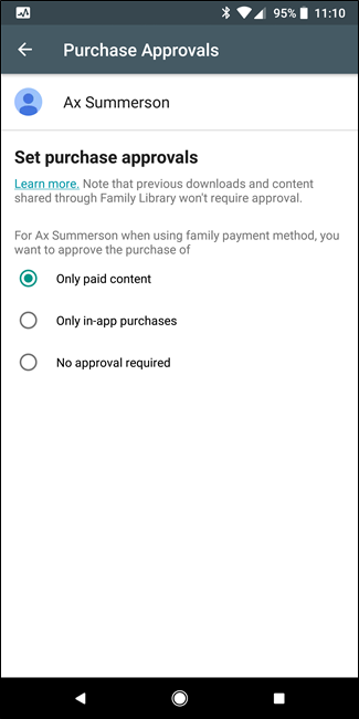 Сообщение о невозможности включить запрос подтверждения для взрослых