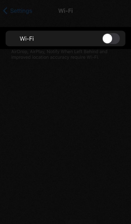 Wi‑Fi выключен в настройках iOS