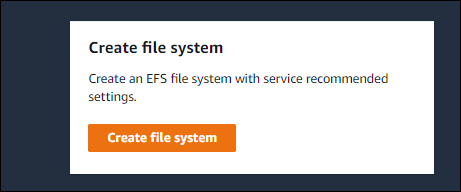 Форма создания файловой системы EFS с выбором VPC