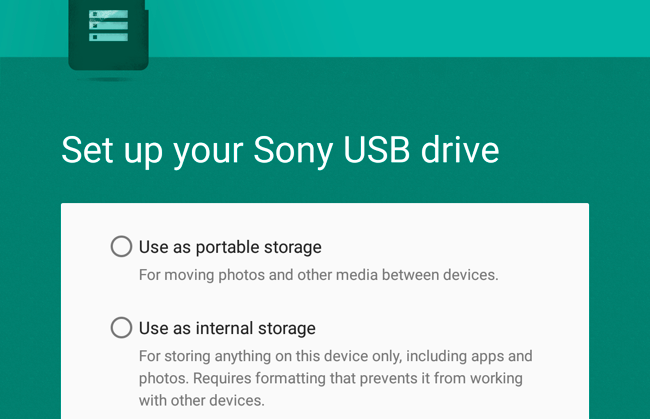 Выбор режима использования карты: переносное или внутреннее