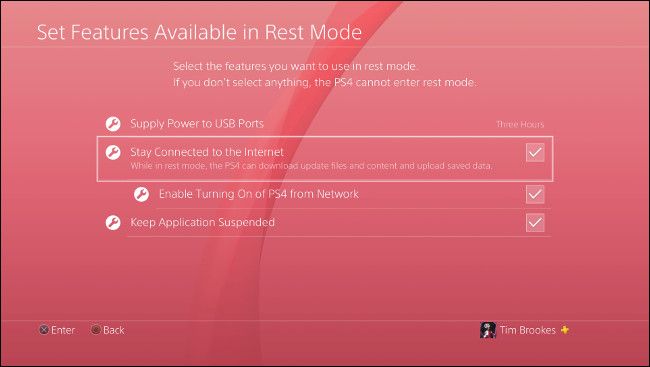 PS4 Rest Mode Settings