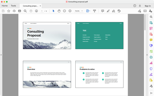 PDF сохранённой презентации Google Slides