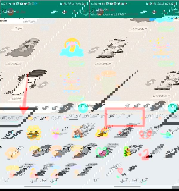 Категории стикеров по эмоциям в WhatsApp