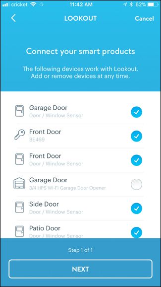 Выбор датчиков для Lookout