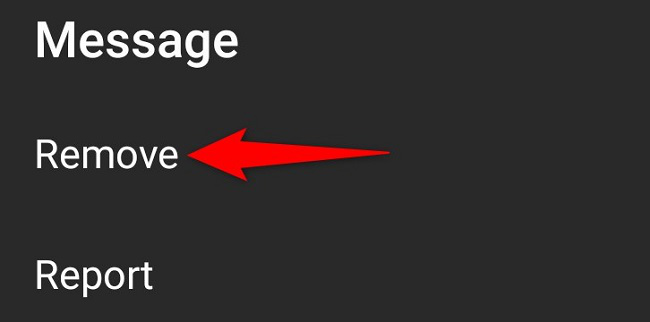 Выберите «Удалить».