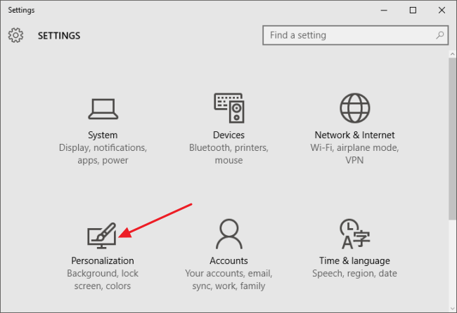Скриншот настроек Персонализации Windows