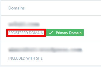 Скриншот выбора домена в списке доменов WordPress.com