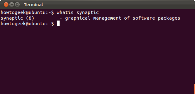 Команда whatis возвращает одну строку описания