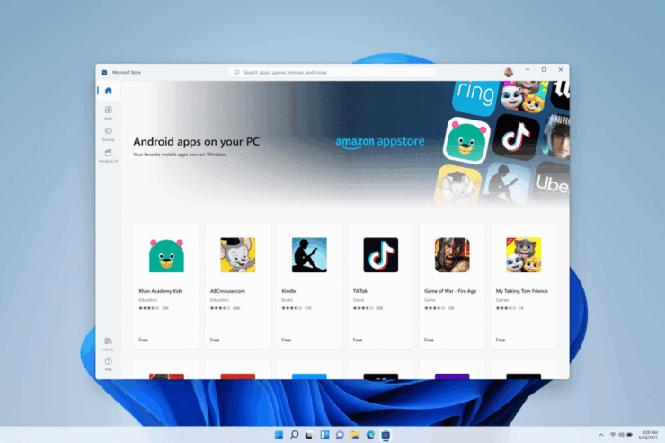 Запуск Android‑приложений и игр в Windows 11