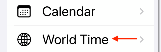 Выбор World Time в приложении Widgetsmith