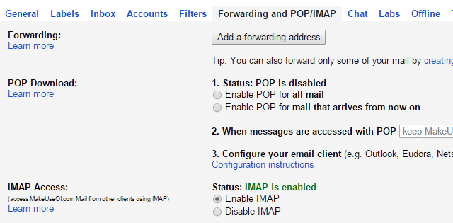 Gmail IMAP Settings