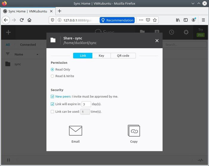 Параметры доступа для общей папки