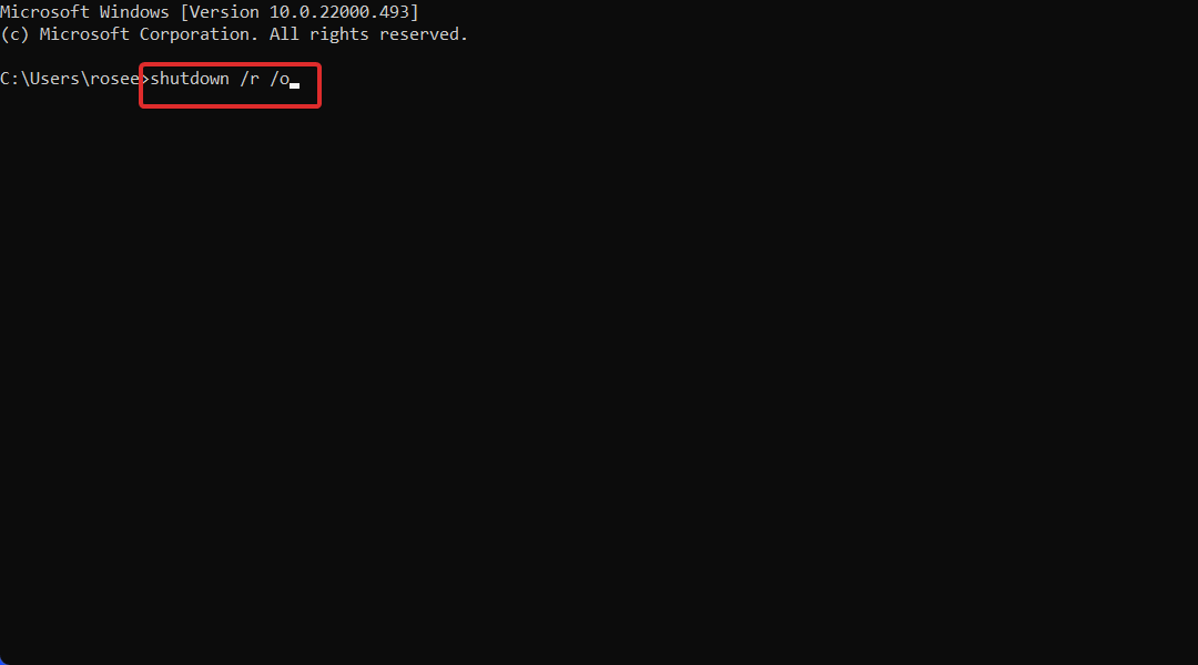 Команда перезагрузки в окно командной строки
