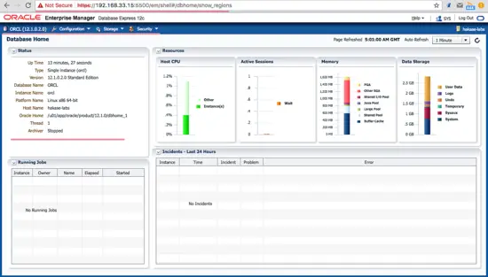 Панель мониторинга Oracle Enterprise Manager